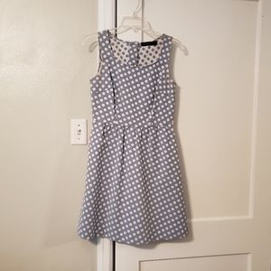 Sleeveless Polka Dot Dress with 5 button back
